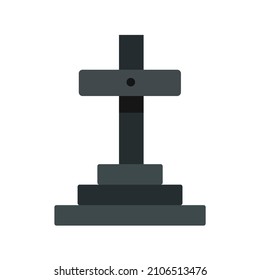 vector design, illustration of a grave stone with a cross shape