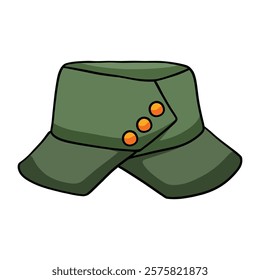 Vector design, illustration of a green colored hat model