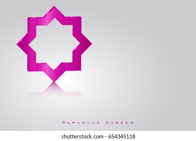 vector design illustration greeting card or cover, of Islamic ornaments and Ramadan Kareem label. composition of muslim holy month