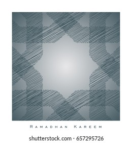 vector design illustration greeting card or cover, of Islamic ornaments and Ramadan Kareem label. composition of muslim holy month