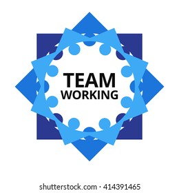 Vector design illustration of a group. People teamwork collaboration concept background.
