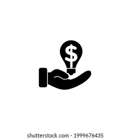 
Vector design illustration of a hand holding a light bulb which means getting ideas for money