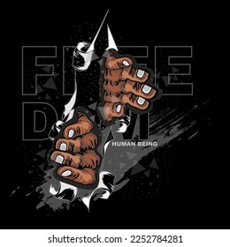 vector design illustration of hand symbol for freedom