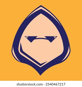 Ilustración de diseño de Vector de una cabeza que lleva una sudadera con capucha, con colores melocotón y azul y un estilo simple. conveniente para logotipos, iconos, carteles, anuncios, Anuncios, empresas, diseños de camisetas, pegatinas.