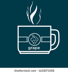Vector design illustration of hot grape juice line art.Good for icon logo branding