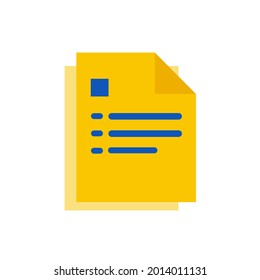 vector design, illustration, icon or symbol of a document shape in yellow. premium vector