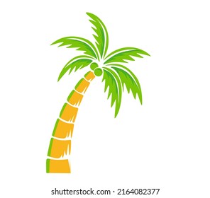 diseño vectorial, ilustración, icono o símbolo de forma de árbol de coco