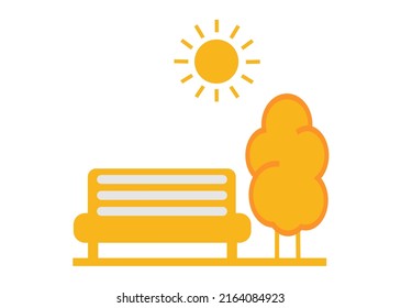 vector design, illustration, icon or symbol of the shape of the afternoon garden