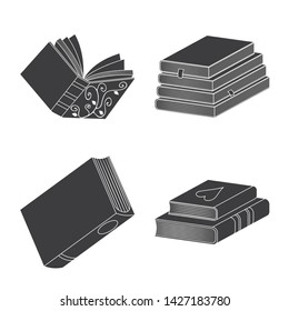 Vector design of illustration and information logo. Collection of illustration and bookstore stock vector illustration.