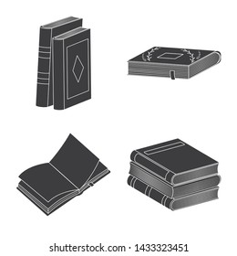 Vector design of illustration and information logo. Collection of illustration and bookstore vector icon for stock.