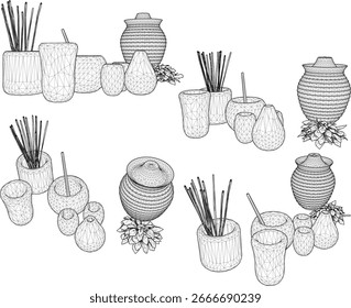 Vektordesign-Illustration eines Krug, ein Wasserkrug, für klassische, vintage, ethnische, traditionelle Innenausstattung 