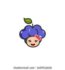 Vector design illustration of kawaii style grape character.Perfect for icon logo design illustration for your food and beverage product