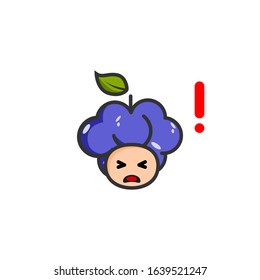 Vector design illustration of kawaii style grape character.Perfect for icon logo design illustration for your food and beverage product