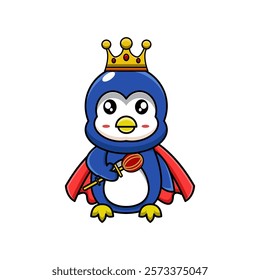 vector design illustration of the king penguin mascot