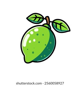 vector design illustration of lemon, lime icon, lime logo, lime fruit, great as a sticker.