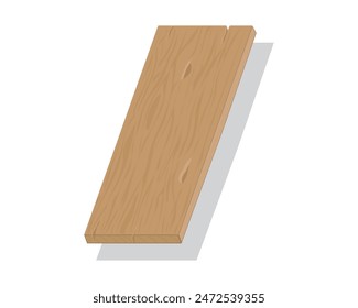 vector design of an illustration of a light brown board made of wood in a rectangular shape with isometric corners and looks like a wood grain pattern
