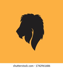vector design illustration of lion head silhouette.