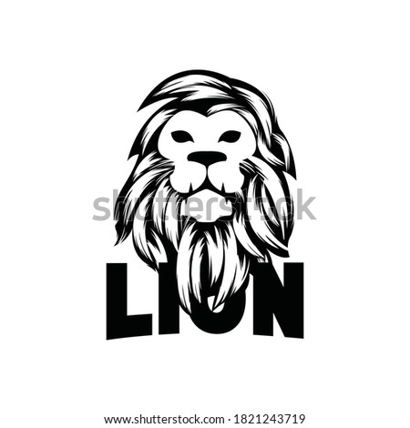 Vector Design Illustration of Lion, Lion Vector Icon Logo Simle Modern Style