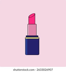 Design vetorial ou ilustração de batom para fins de apresentação de beleza ou outros, simples e modesto.