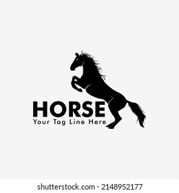 vector design illustration logo template horse jump silhouette isolated on white background