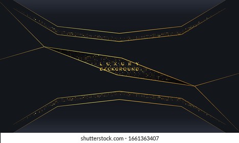 Vector design illustration of luxury abstract background.Gold and dark background illustration.Geometric luxury background