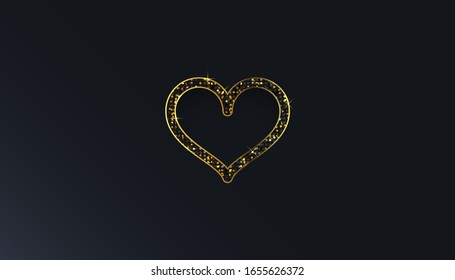 Vector design illustration of luxury love abstract background. Sparkling golden love background 