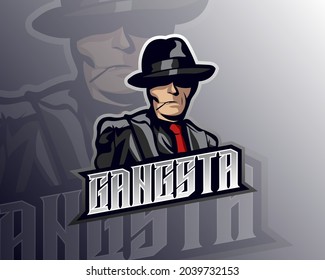 vector design illustration of mafia leader character, suitable for modern illustration concept for team printing, badge, emblem, t-shirt etc.