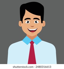 Ilustración de diseño de Vector de hombre que lleva ropa formal con una sonrisa sonriente