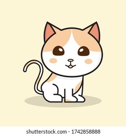 Vector design illustration of a modern concept of a cute cat logo icon. for the purposes of brand logo templates, icons etc.