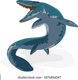 Vector design illustration of mosasaur