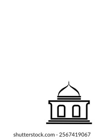 vector design illustration of a mosque or mushollah with an isolated background