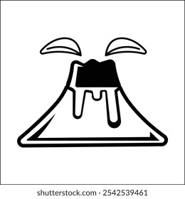 Ilustración de diseño de Vector de una silueta de montaña en blanco y negro. conveniente para logotipos, iconos, carteles, anuncios, Anuncios, empresas, diseños de camisetas, pegatinas, Sitios web.