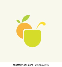 vector design illustration with orange and cup concept, simple, and suitable for logos, design ornaments, product brands, product packaging logos, stickers and others