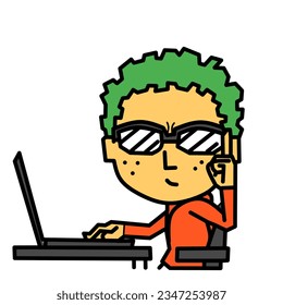 ilustración de diseño vectorial de una persona que realiza su trabajo