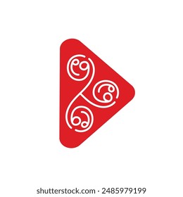vector design illustration of the play button with an interesting motif