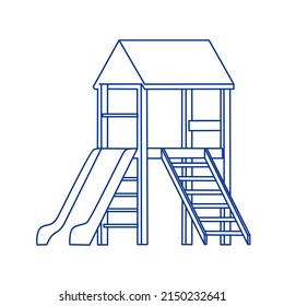vector design, illustration of playground shape, slide