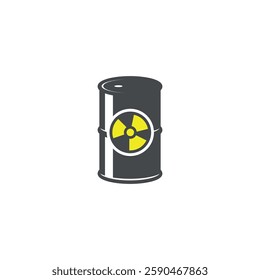 vector design illustration of a poisonous black barrel, a barrel filled with poisonous substances.