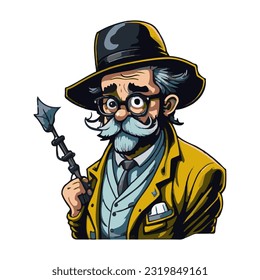vector design illustration of professor character