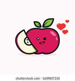 Vector design illustration of red apple.Perfect for your icon logo design bussines product and food and beverage product