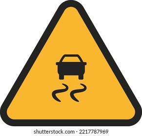 Vector Design Illustration Of Road Signage Alert Road Slip 