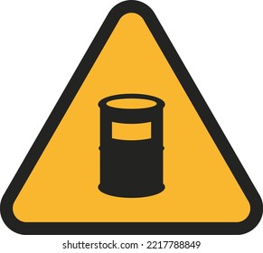 Vector Design Illustration Of Road Signage Alert Oil Can 