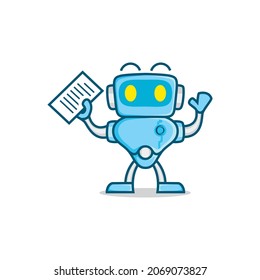 vector design. illustration from robot with a paper work.