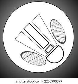 vector design illustration of shuttlecock and racket image.