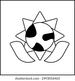 vector design illustration of the silhouette of the earth sun in black and white. suitable for logos, icons, posters, advertisements, banners, companies, t-shirt designs, stickers, websites.