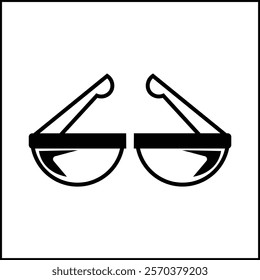 vector design illustration of the silhouette of glasses in black and white. suitable for logos, icons, posters, advertisements, banners, companies, t-shirt designs, stickers, websites.