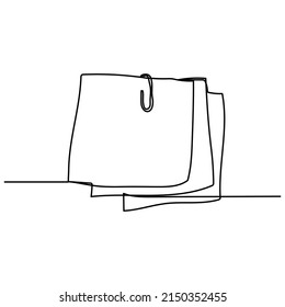 vector design illustration single continuous line hand drawn note paper