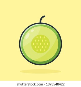 vector design illustration of sliced melon fruit