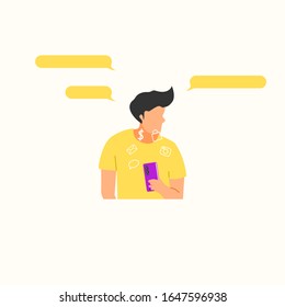 Vector design illustration of social media lifestyle.Good for web element illustration