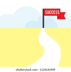 vector design illustration of success way sign