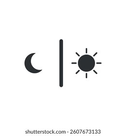 vector design illustration of sun and moon icons in day and night mode.